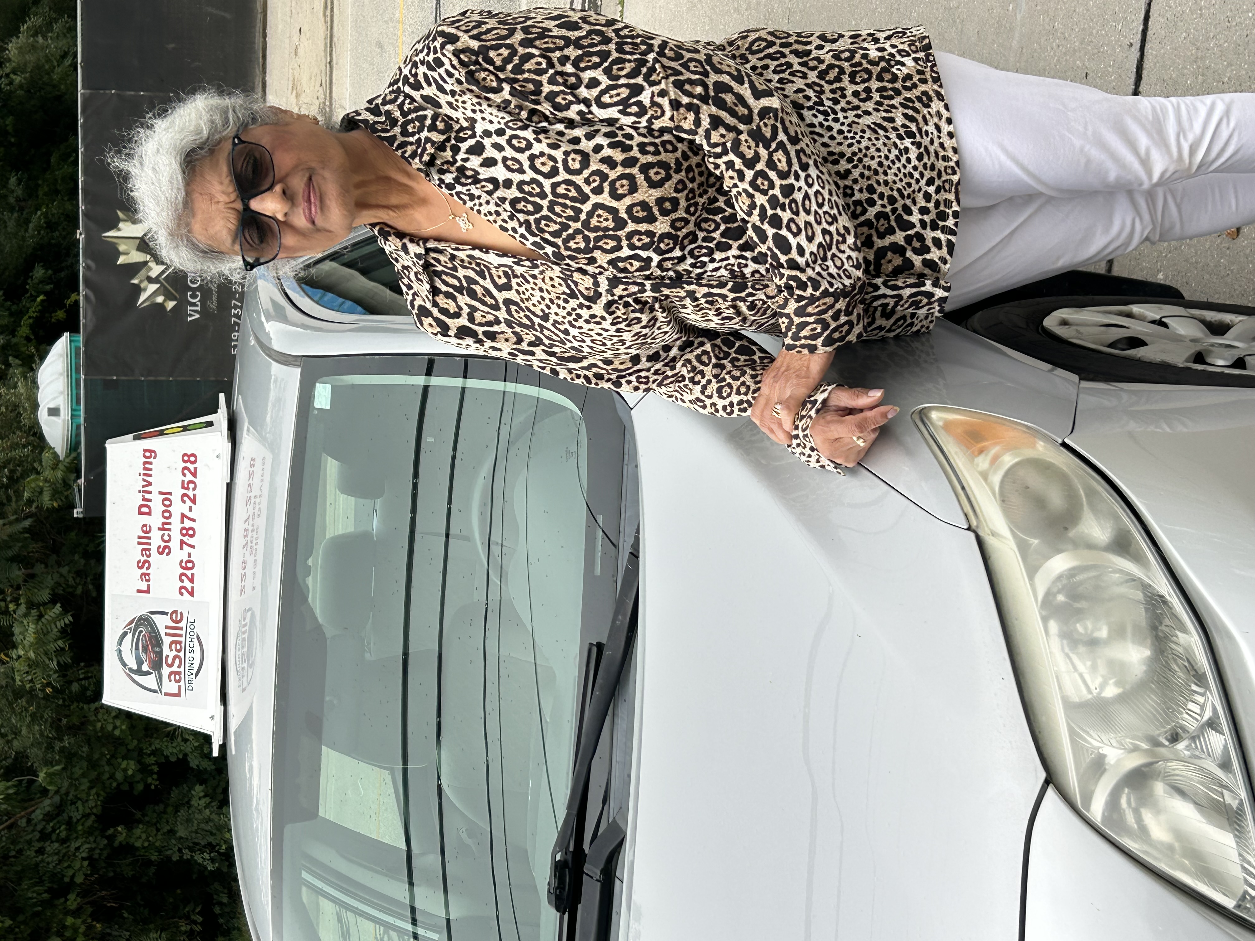 LaSalle Driving School instructor with a training vehicle